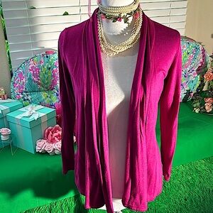 Magenta open front jacket Jillian & Nicole